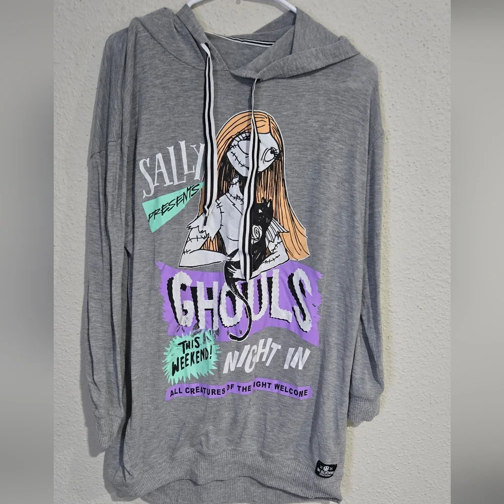 Nightmare Before Christmas long hooded sweater, size M (8/10) Runs Very Big! - Picture 3 of 6